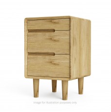 Scandic Oak 3 Drawer Bedside